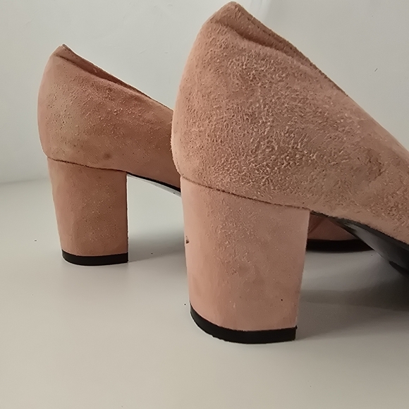 Worthington Blush Pink Leather Mary Jane Block Heel Pumps Retro Style Size 6.5 - Picture 10 of 16